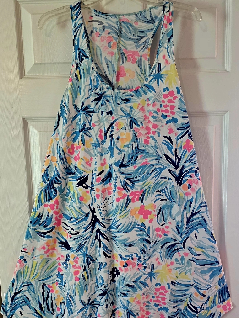 Lilly Pulitzer Printed Racerback  Cover Up— Blue, Pink & Yellow